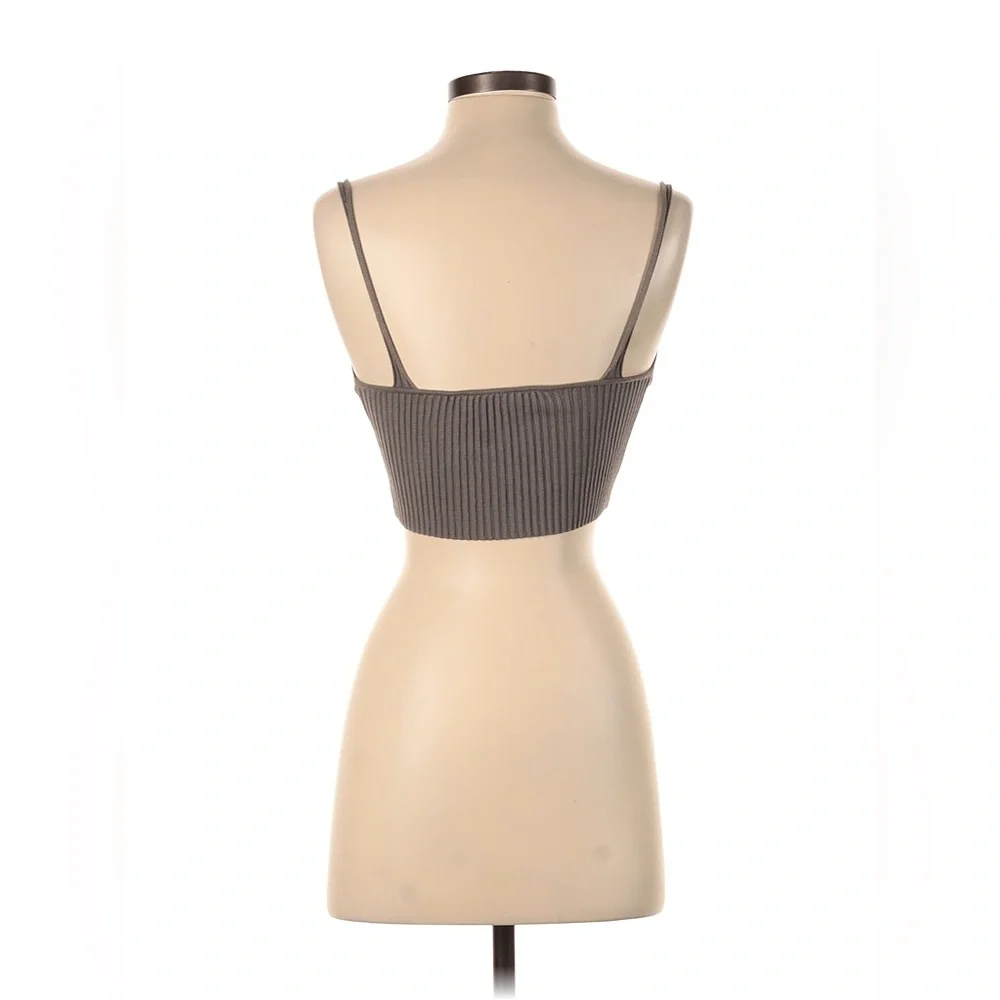 Zara Taupe Ribbed Knit Top - Picture 2 of 3